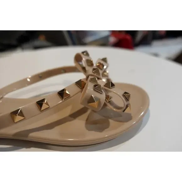 Studded Bow Jelly Sandals - Picture 8 of 9